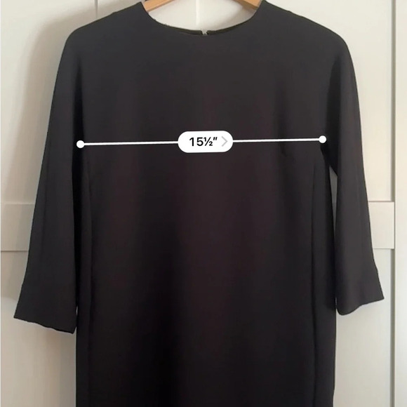 COS Black Crepe Dress Long Sleeve Size 4 - Picture 3 of 7